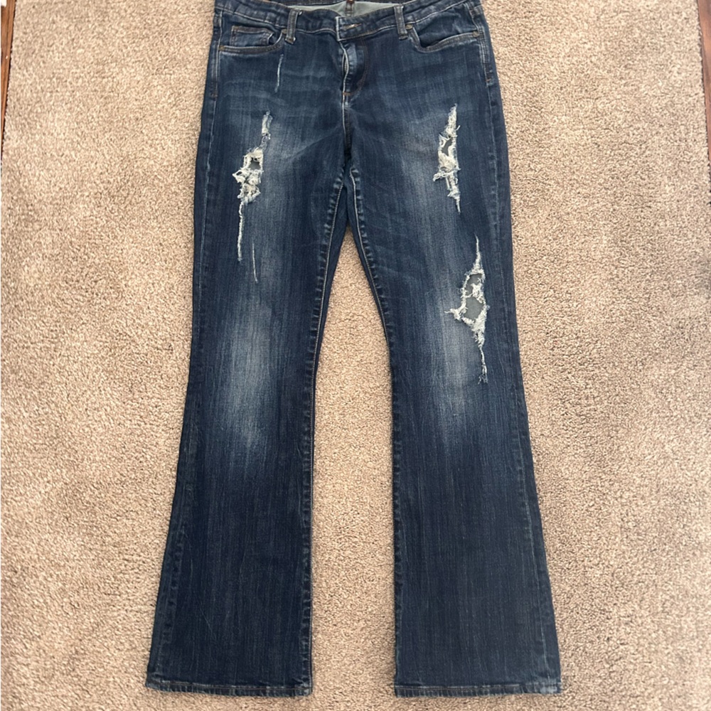 Size: 10, navy blue, baby bootcut.